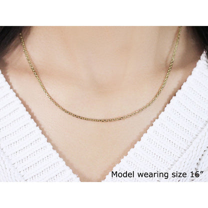 14k Yellow Gold Diamond Cut Cable Link Chain 1.8mm