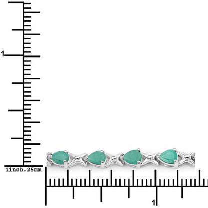 3.08 Carat Genuine Emerald .925 Sterling Silver Bracelet