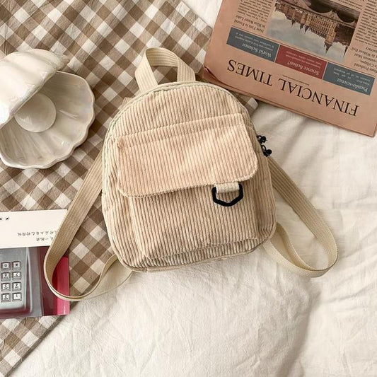 Mochila pequeña de pana para mujer
