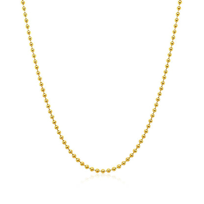 18k Yellow Gold Bead Chain 1.5mm (1.50 mm)