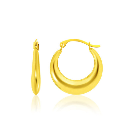 Boucles d'oreilles créoles rondes dégradées en or jaune 14 carats