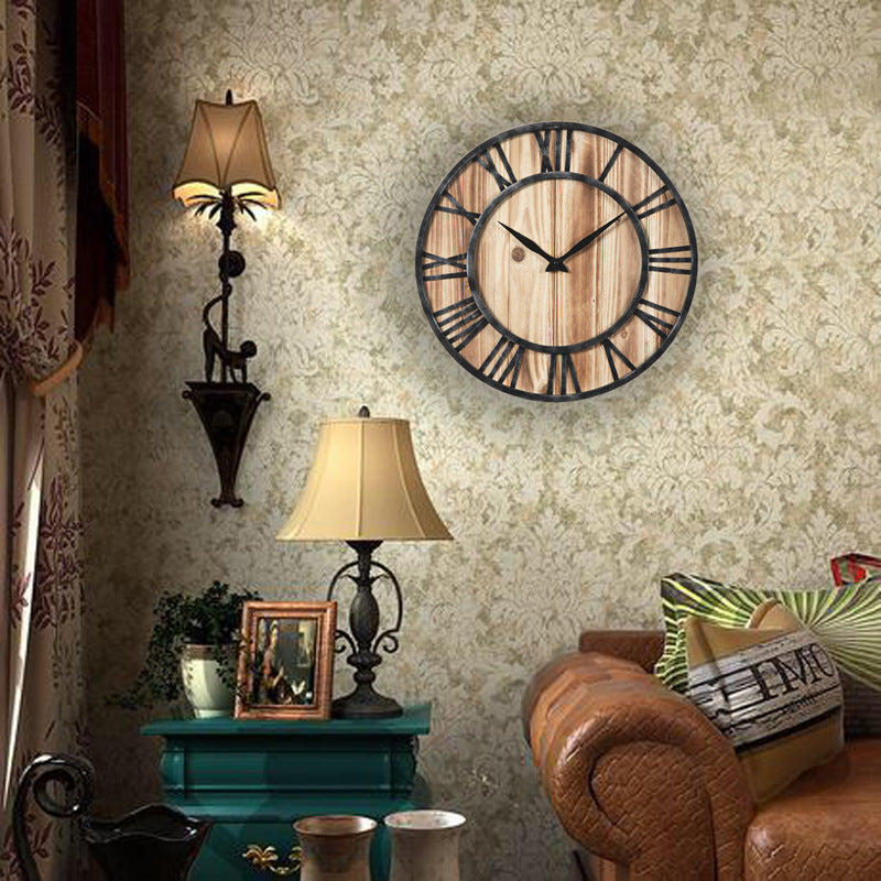 Retro wall clock creative metal decorative wall clock