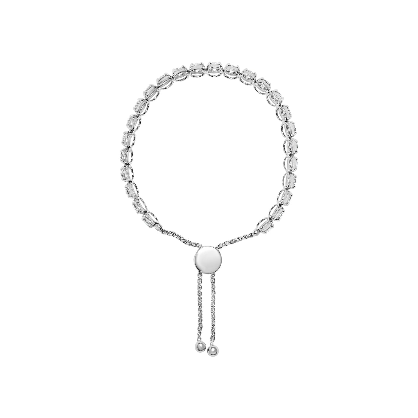 14K White Gold 6.00 Cttw Diamond 4â€-10â€ Adjustable Bolo Tennis Bracelet (I-J Color, I1-I2 Clarity)