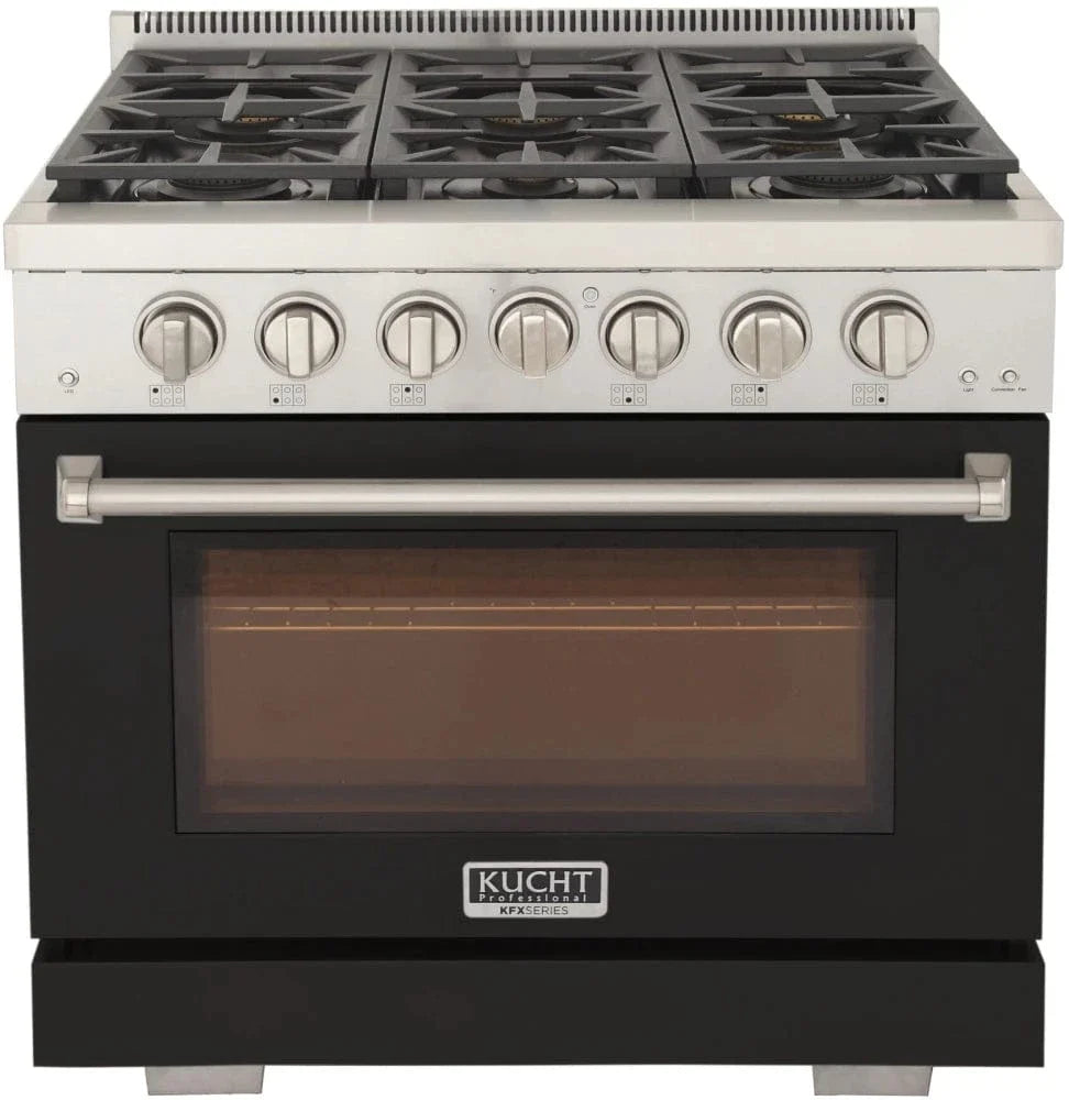 Kucht 36" Freestanding Professional Gas Range KFX3600X-BK
