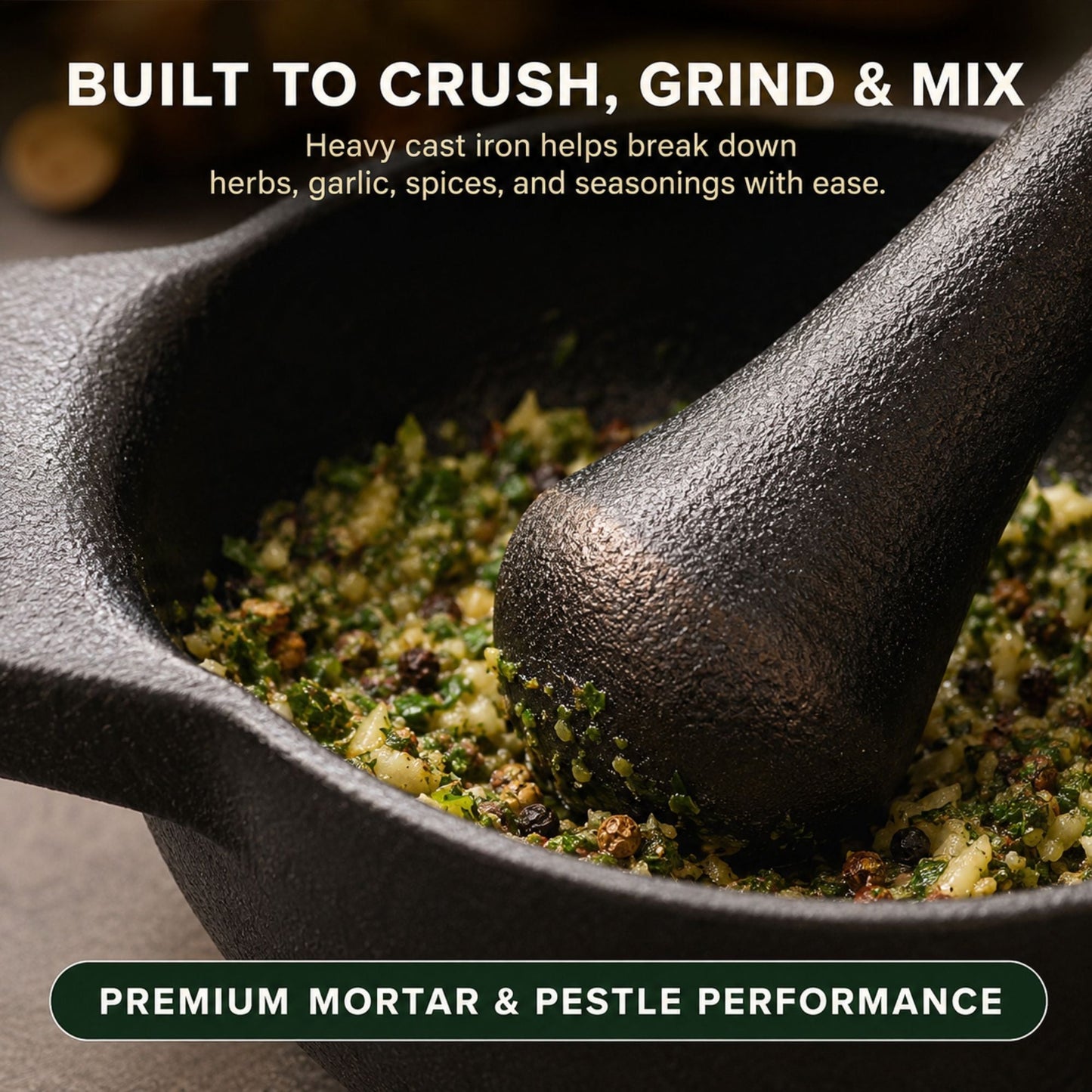 Enameled Cast Iron Mortar & Pestle Set, 2-Cup