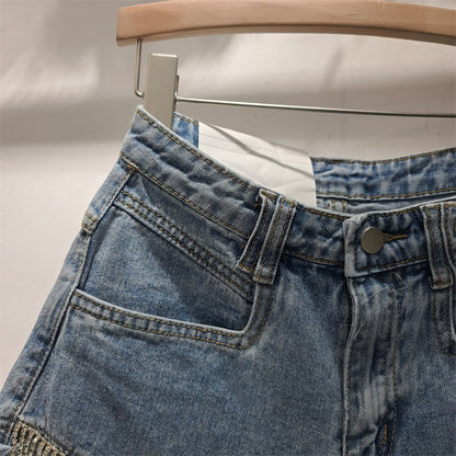 2023 Summer High-Waisted Ripped Denim Shorts for Women