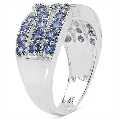 1.26 Carat Genuine Tanzanite .925 Sterling Silver Ring