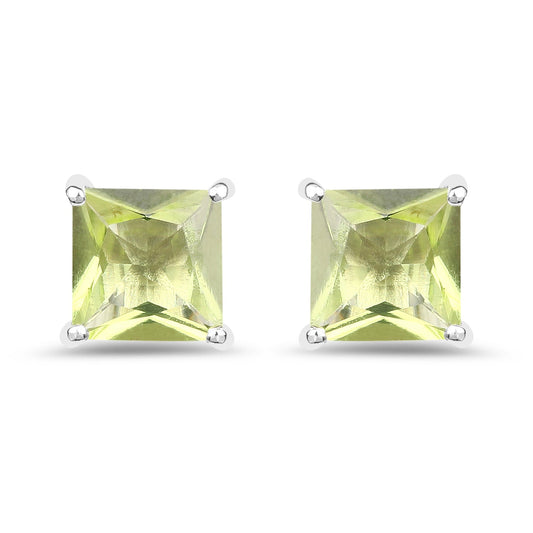 Boucles d'oreilles en argent sterling .925 avec péridot véritable de 2,00 carats