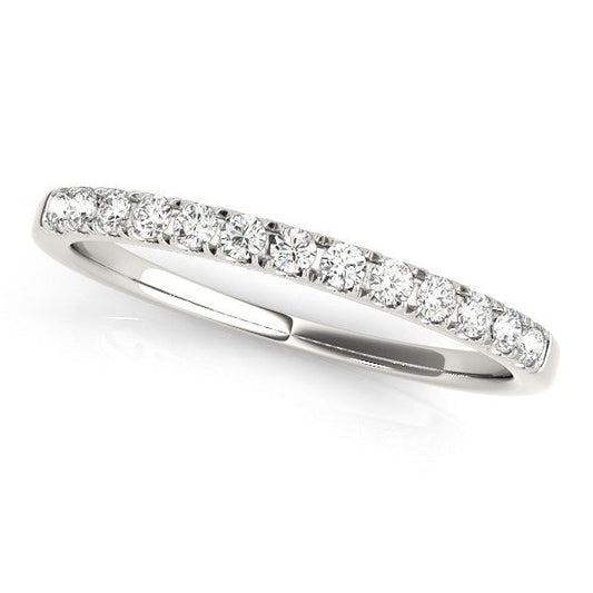 Alliance éternelle en or blanc 14 carats et diamants (1/5 carat au total)