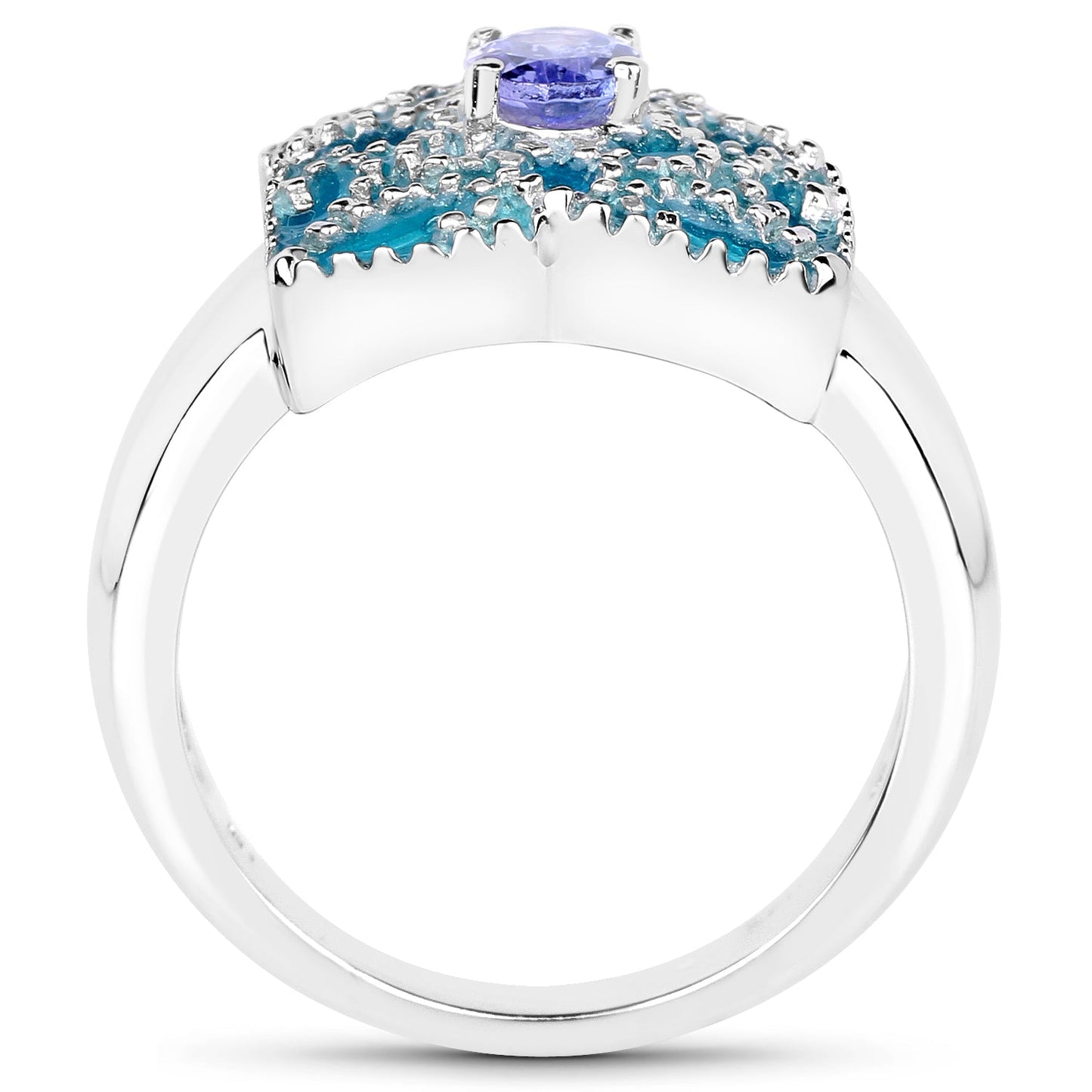 0.44 Carat Genuine Tanzanite .925 Sterling Silver Ring