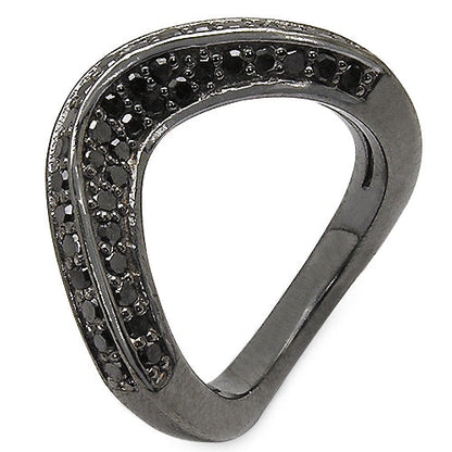 1.02 Carat Genuine Black Diamond .925 Sterling Silver Ring