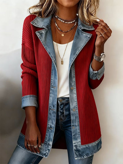 2026 Autumn European And American Foreign Trade New Women's Fashion Elegant Slim-Fit Long-Sleeve Patchwork Jacket For Women