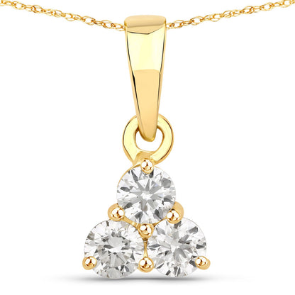 0.33 Carat Genuine Lab Grown Diamond 14K Yellow Gold Pendant