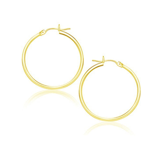 Créoles polies en or jaune 10 carats (25 mm)