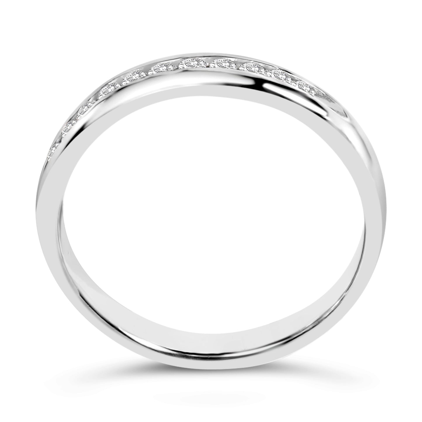 18K White Gold 1/4 Cttw Channel Set Brilliant Round-Cut Diamond Classic 11 Stone Wedding Band Ring (E-F Color, I1-I2 Clarity) - Size 5