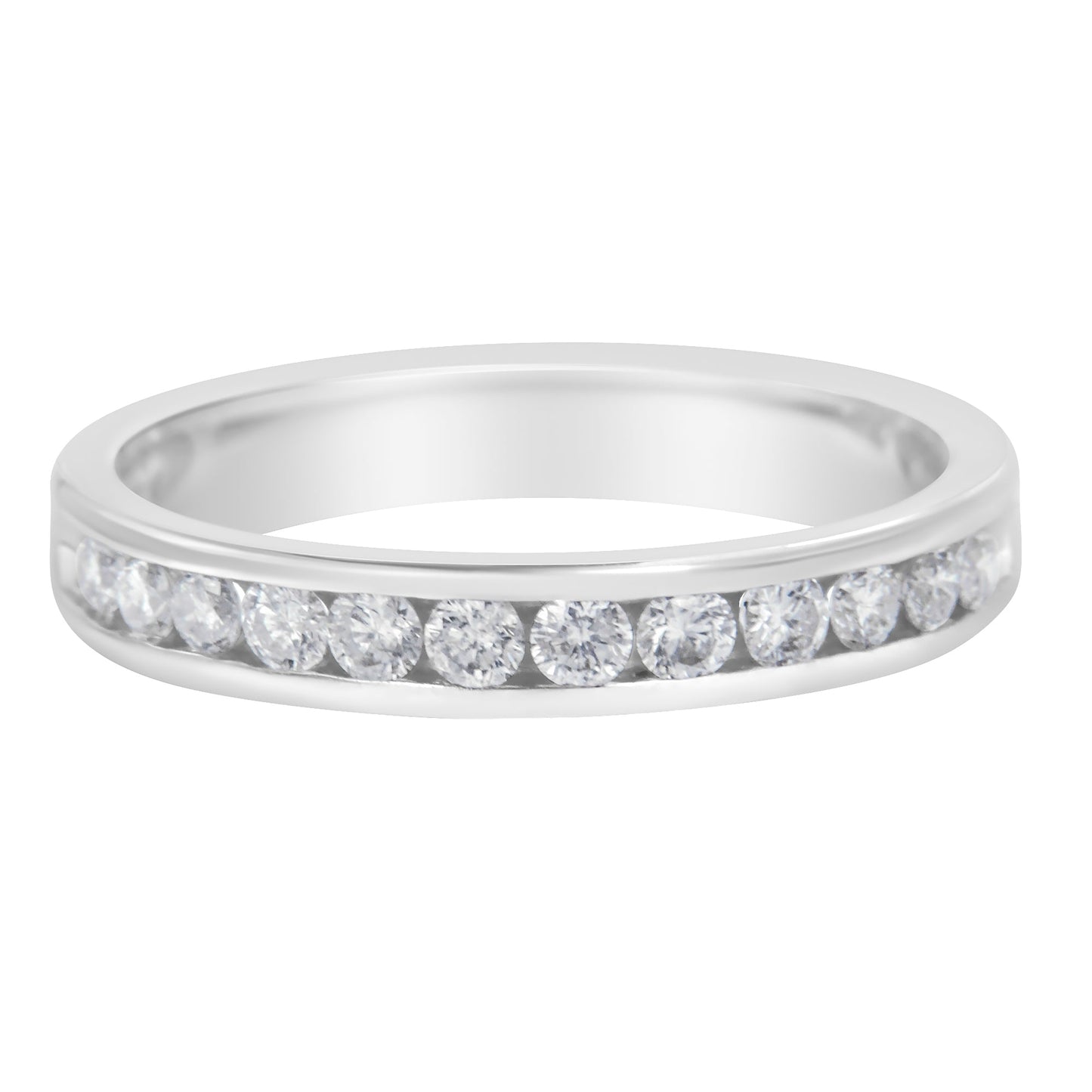 14K White Gold 1/2 cttw Diamond Band Ring (I-J Color, I2-I3 Clarity) - Size 7