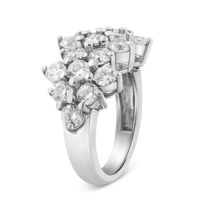 14K White Gold 4.0 Cttw Diamond Multi Row Scatter Band Ring (I-J Color, I1-I2 Clarity) - Size 7