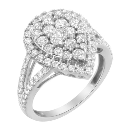 .925 Sterling Silver Diamond Cluster Ring (1 1/2 Cttw, H-I Color, I1-I2 Clarity) - Size 6