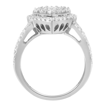 .925 Sterling Silver Diamond Cluster Ring (1 1/2 Cttw, H-I Color, I1-I2 Clarity) - Size 6