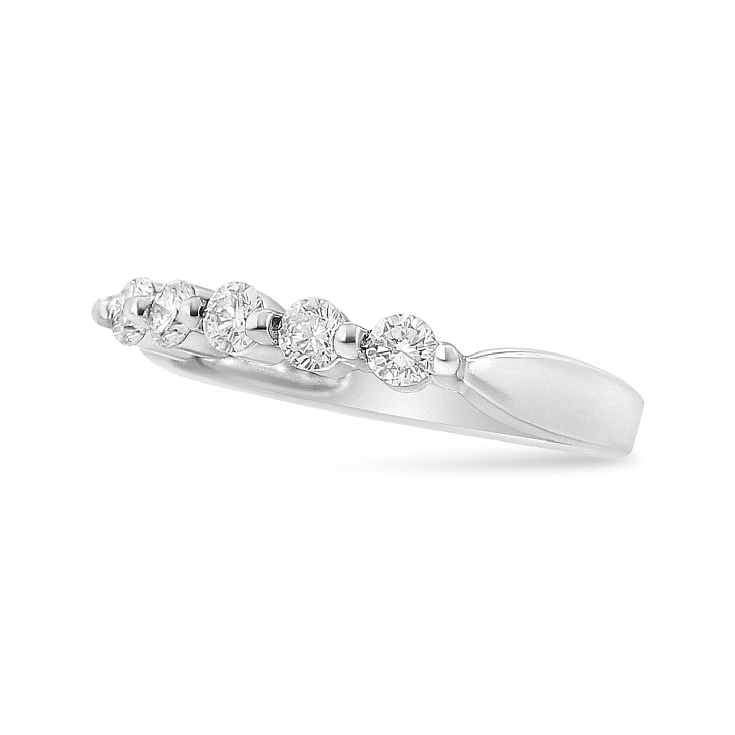 14K White Gold 1/2 Cttw Round-Cut 5-Stone Diamond Ring (H-I Color, SI1-SI2 Clarity) Size 7