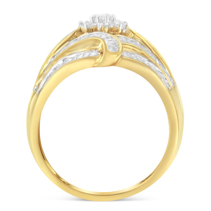 10K Yellow Gold Diamond Ring (1 Cttw, I-J Color, I2-I3 Clarity) - Size 7