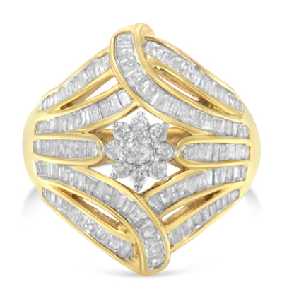 10K Yellow Gold Diamond Ring (1 Cttw, I-J Color, I2-I3 Clarity) - Size 7