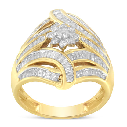 10K Yellow Gold Diamond Ring (1 Cttw, I-J Color, I2-I3 Clarity) - Size 7