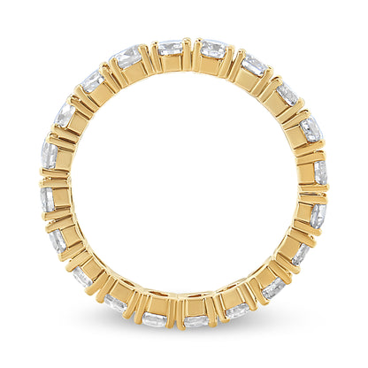 14K Yellow Gold 2.00 Cttw Shared Prong Set Round Cut Diamond Eternity Band (J-K Color, VS1-VS2 Clarity) - Ring Size 6.75
