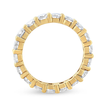 14K Yellow Gold 3.00 Cttw Shared Prong Set Round Cut Diamond Eternity Band (J-K Color, VS1-VS2 Clarity) - Ring Size 7