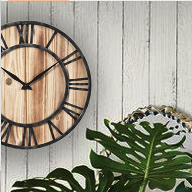 Retro wall clock creative metal decorative wall clock