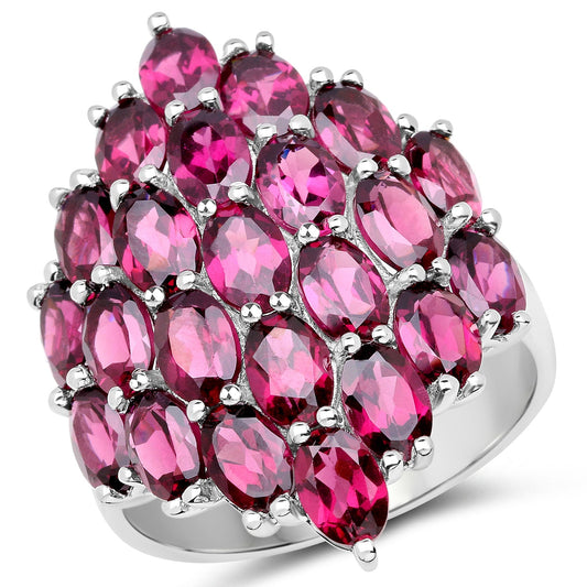 Bague en argent sterling .925 avec rhodolite véritable de 11,50 carats