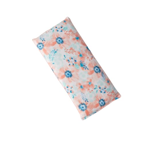 Large Microwave Heating Pad with Flax Seed, Scented or Unscented, Good For Back Pain or Cramps, Moist Heat Therapy or Ice Pack, Microwavable Bean Bag, 6" x 12" (Peach Floral, Lavender & Chamomile)