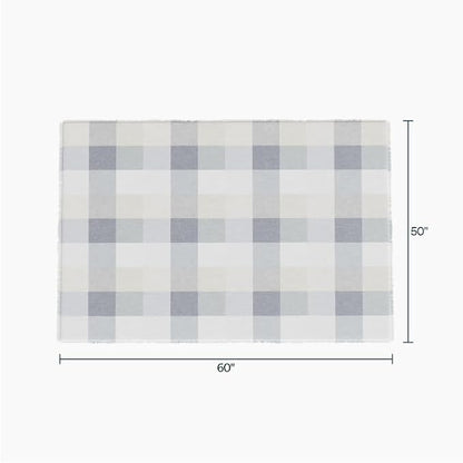 Outer Bug Shield Outdoor Throw Blanket w/Insect Shield Repellent Gear Technology- Lightweight Insect-Repellent Outdoor Blanket, Camping, Picnic & Beach Blanket, Stone Gray Buffalo Plaid, 50" W x 60"