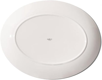 Made In Cookware - Serving Platter - White With Navy Rim- Porcelain England