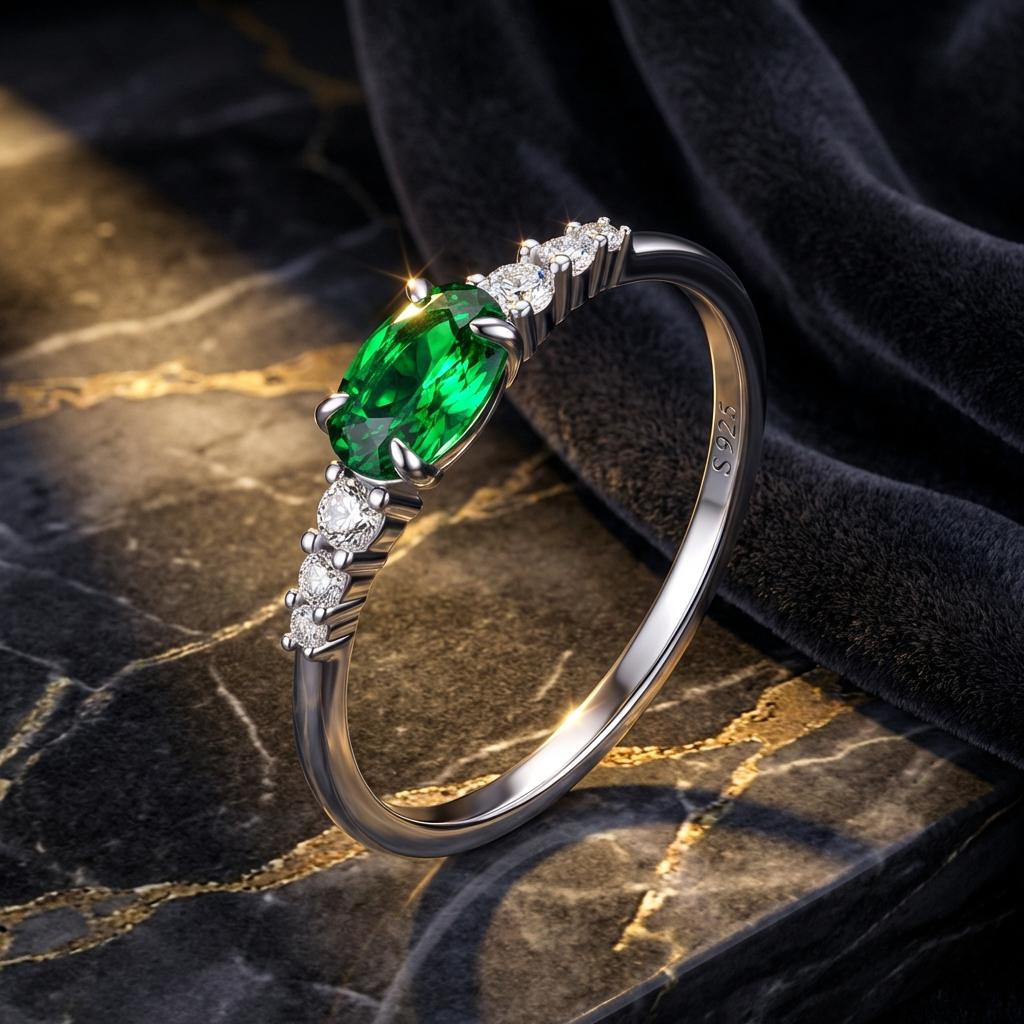 925 Sterling Silver & Platinum Plated 0.1cm CZ Ring for Women - Size 6.0