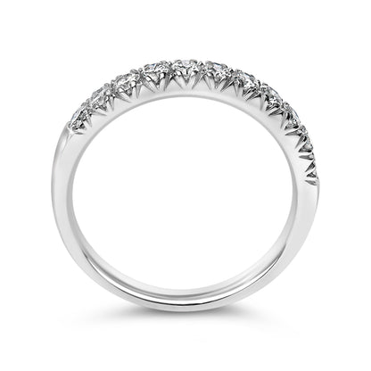 14K White Gold 1/2 Cttw Round Diamond 11 Stone Classic Band