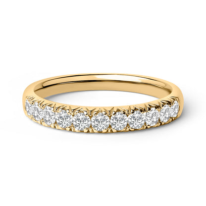 14K White Gold 1/2 Cttw Round Diamond 11 Stone Classic Band