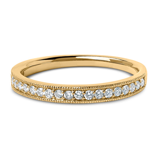 Alliance en or jaune 14 carats avec diamant rond 1/4 Cttw (couleur I-J, clarté SI2-I1) - Taille 6,5