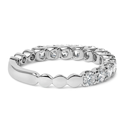 14K White Gold 1.00 Cttw Round Diamond Prong Set Wedding Band