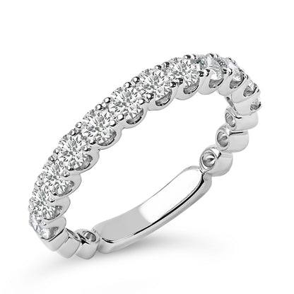 14K White Gold 1.00 Cttw Round Diamond Prong Set Wedding Band