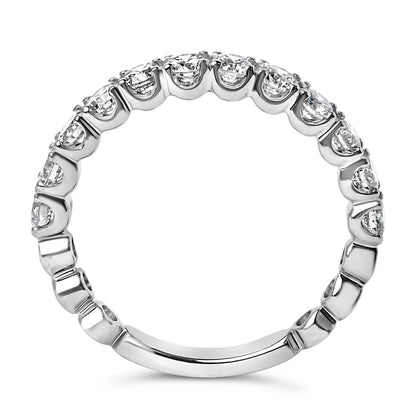 14K White Gold 1.00 Cttw Round Diamond Prong Set Wedding Band