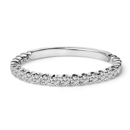 14K White Gold 1/4 Cttw Round Diamond Prong Set Wedding Band