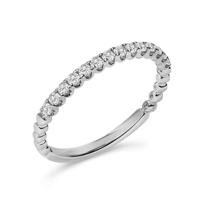 14K White Gold 1/4 Cttw Round Diamond Prong Set Wedding Band