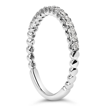 14K White Gold 1/4 Cttw Round Diamond Prong Set Wedding Band