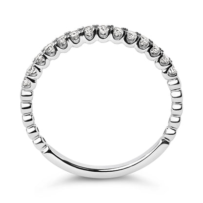 14K White Gold 1/4 Cttw Round Diamond Prong Set Wedding Band