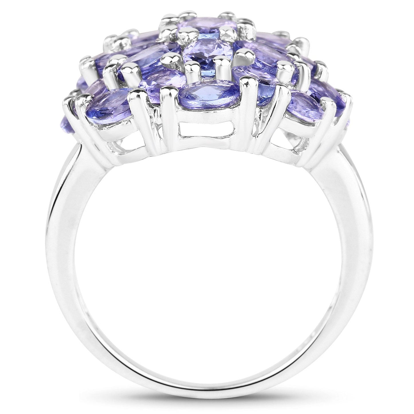 7.08 Carat Genuine Tanzanite .925 Sterling Silver Ring