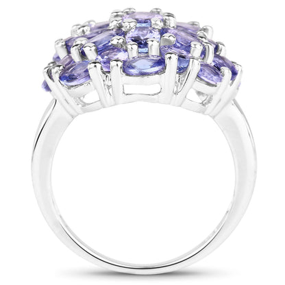 7.08 Carat Genuine Tanzanite .925 Sterling Silver Ring