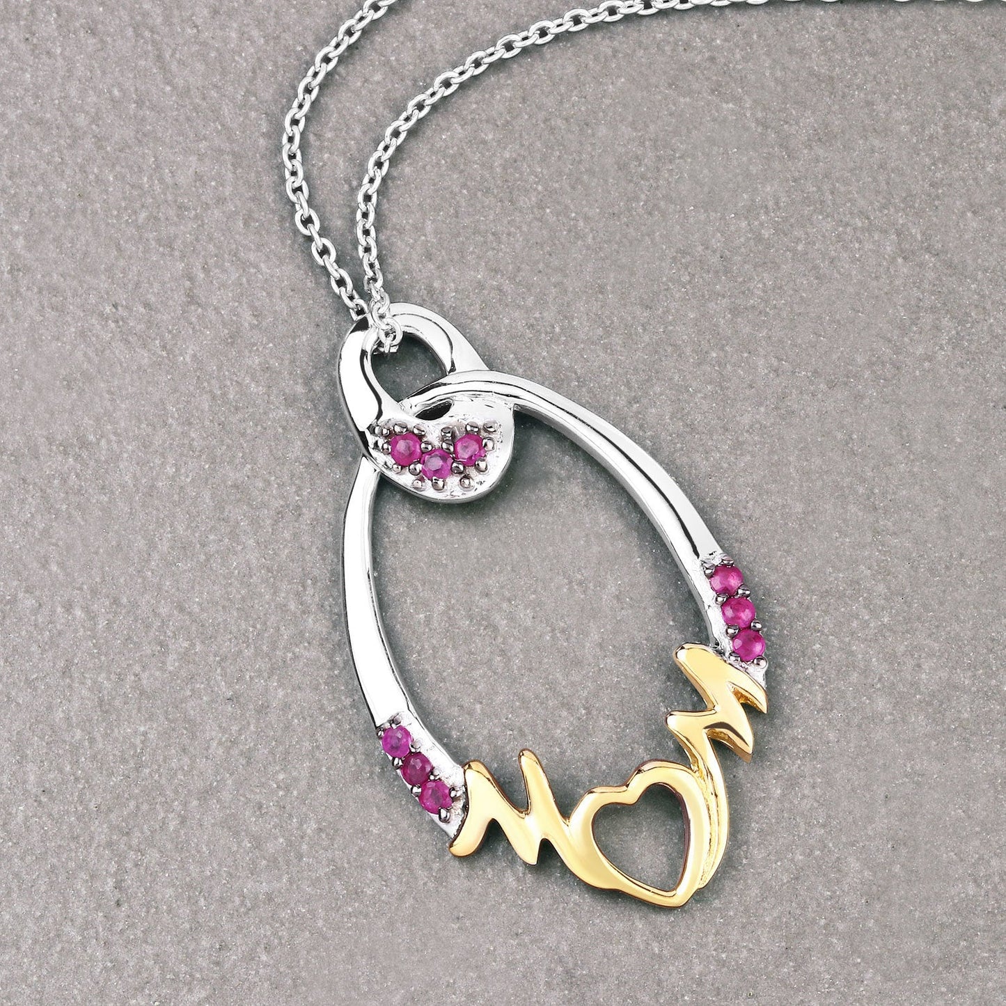 0.18 Carat Genuine Ruby .925 Sterling Silver Pendant
