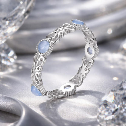 S925 Sterling Silver 4mm Plated Platinum Ring for Women Size 6.0