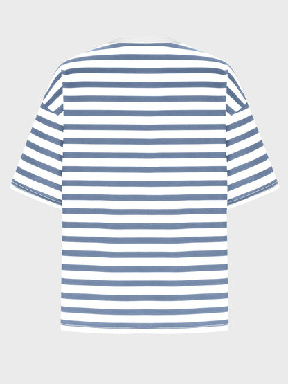 Striped Round Neck Half Sleeve T-Shirt